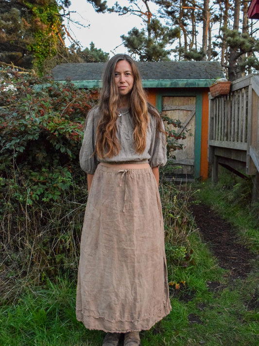 Sequoia Linen Drawstring Garden Skirt