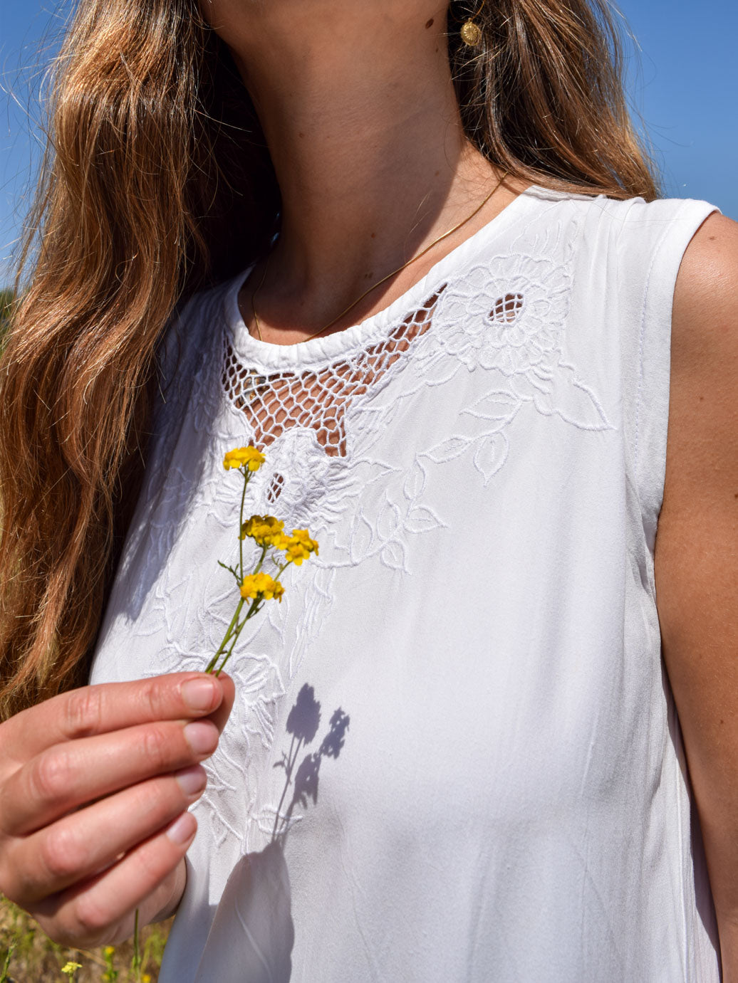 Eco-print Embroidered Loose Dress