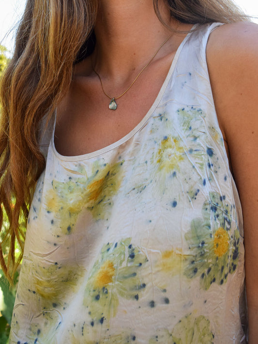Logwood Eco-Printed Silk Tank