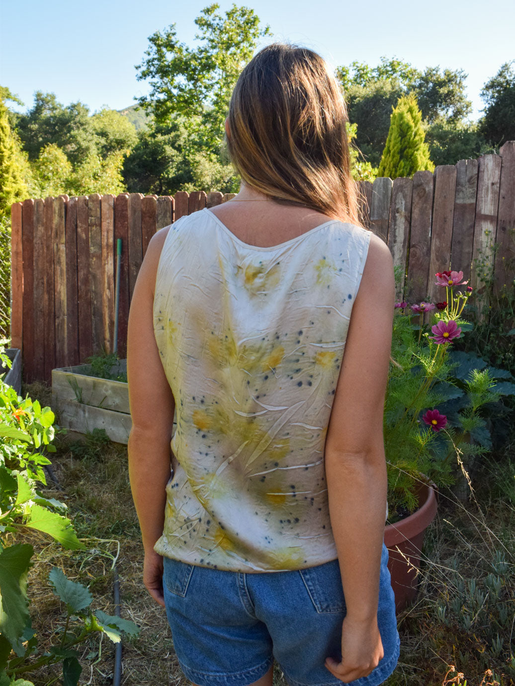 Logwood Eco-Printed Silk Tank