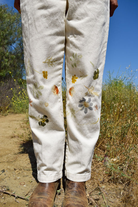 Flower Pounded Canvas Jumpsuit