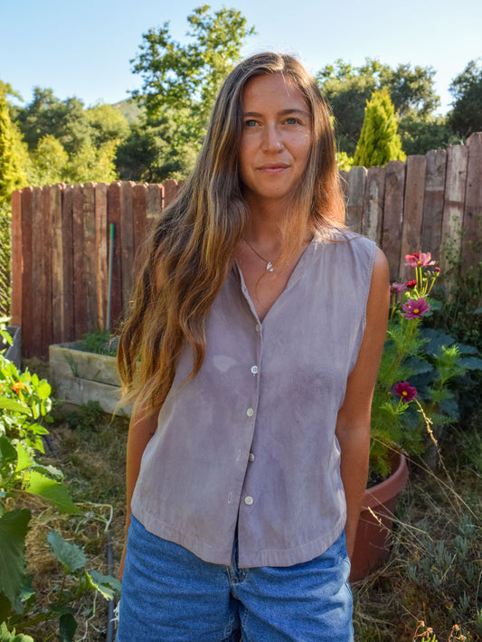 Logwood Silk Button up Blouse