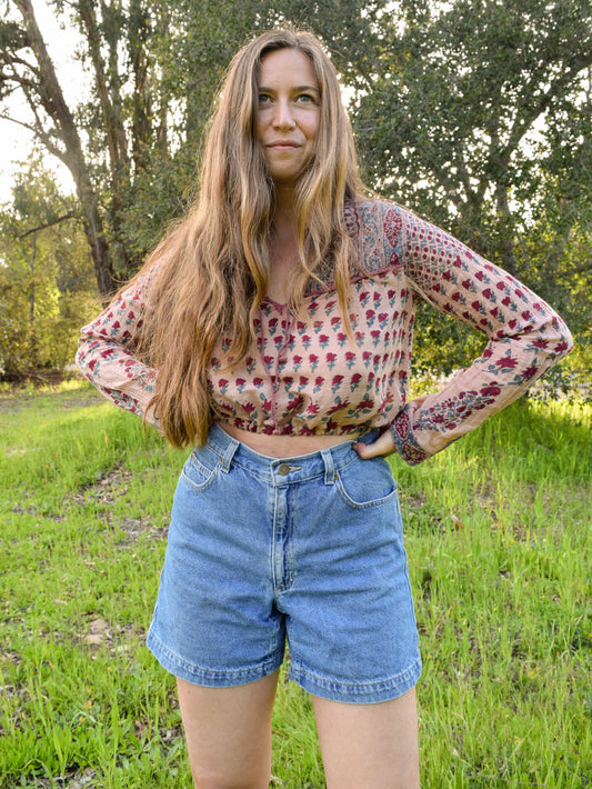 Madder & Cutch Block Print Soft Sheer Cotton Crop