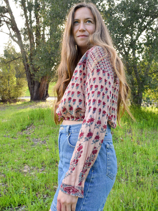 Madder & Cutch Block Print Soft Sheer Cotton Crop