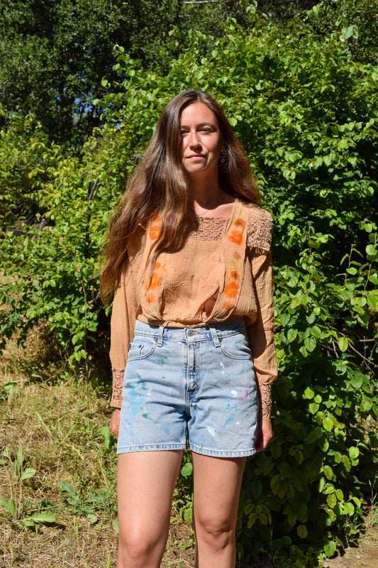 Cutch Antique Eco-printed Silk Blouse