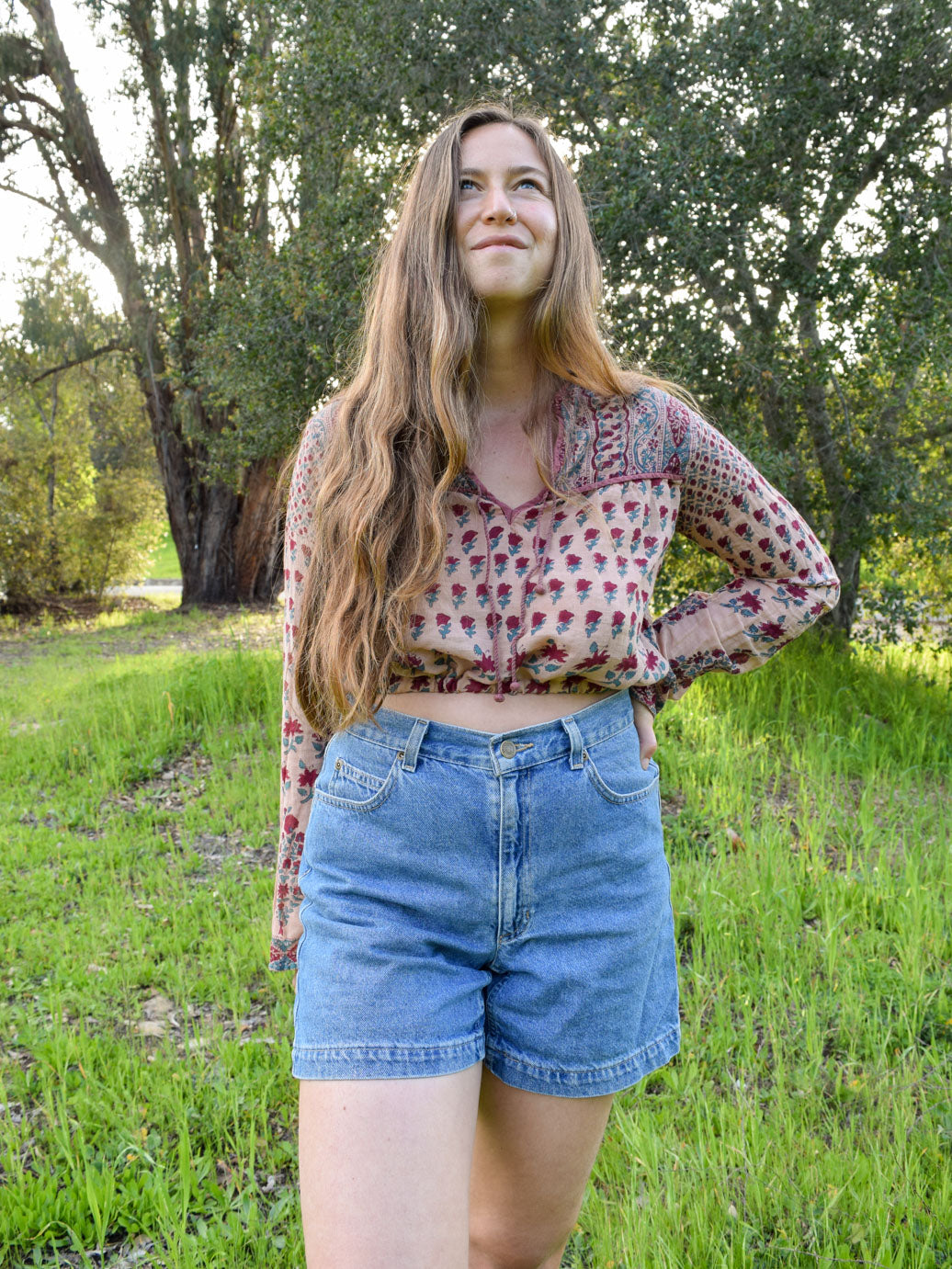 Madder & Cutch Block Print Soft Sheer Cotton Crop