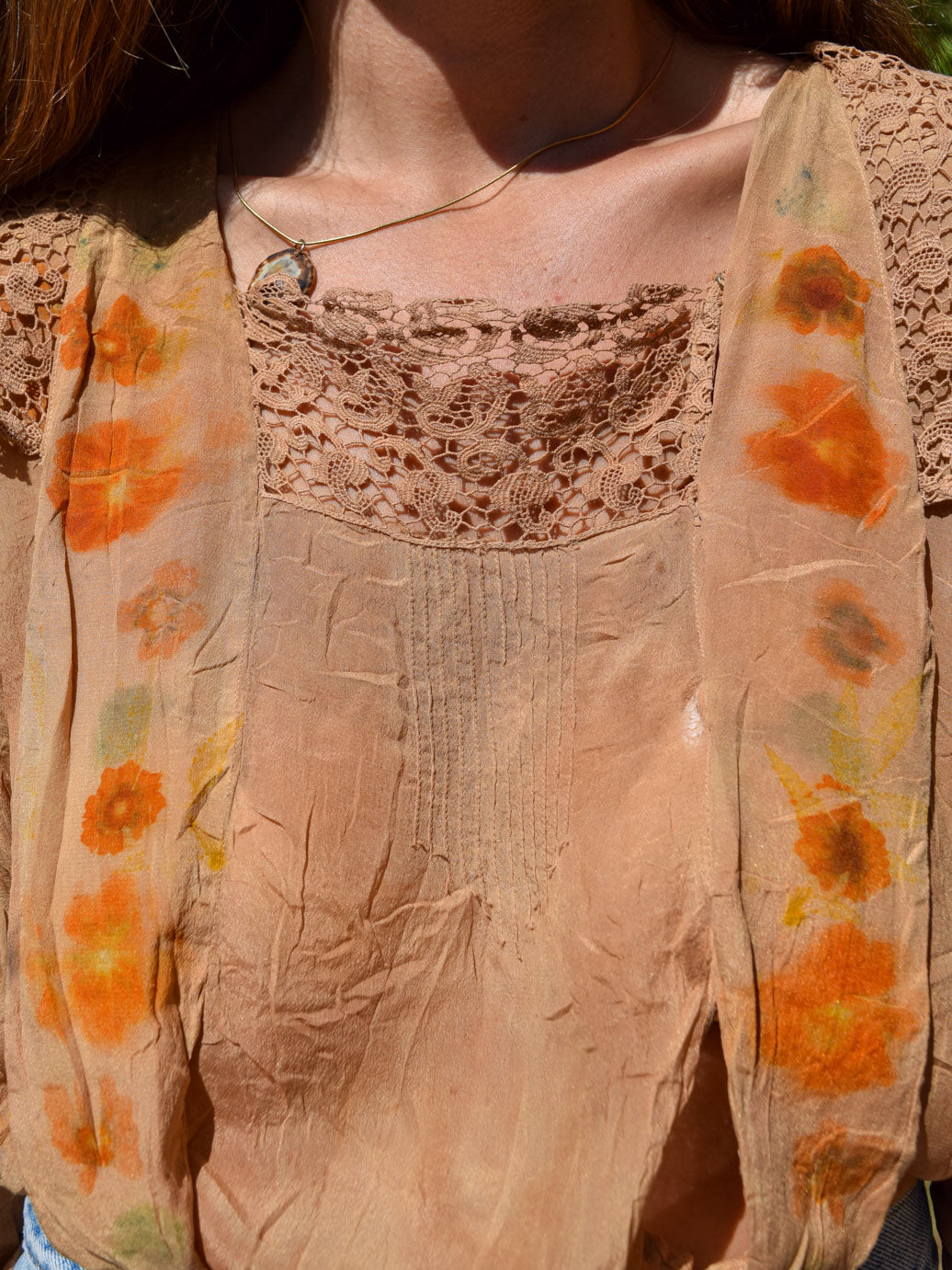 Cutch Antique Eco-printed Silk Blouse