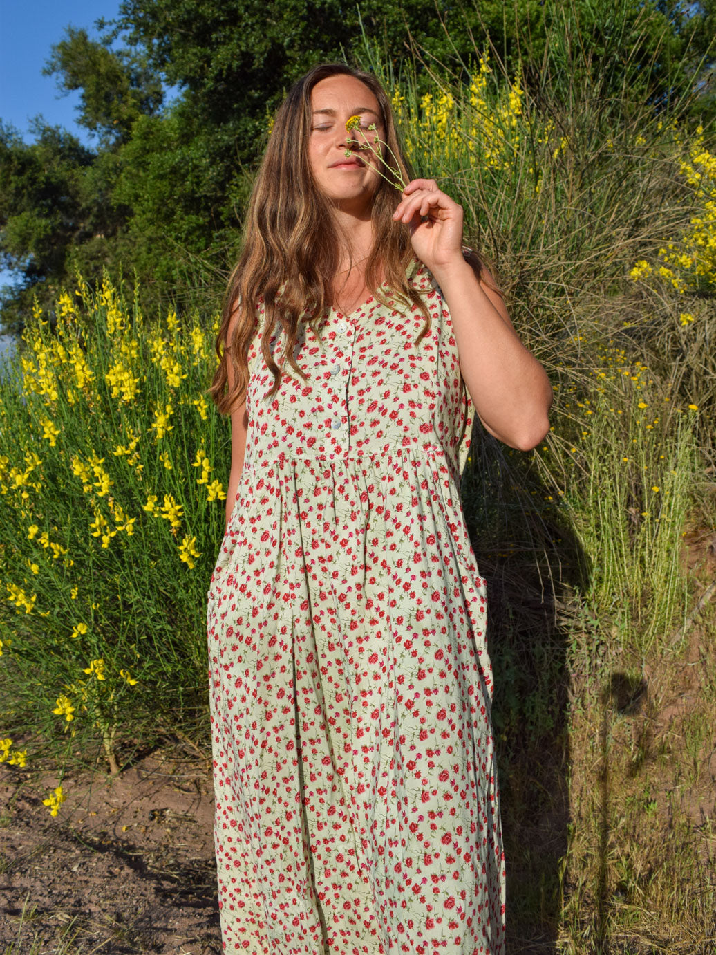 Chlorophyllin Rose Maxi Dress