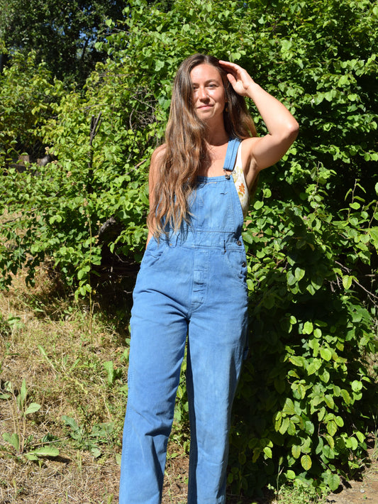 Indigo Zipper Overalls