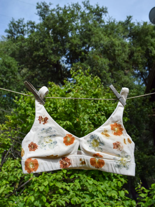 Flower Pressed Organic Cotton Keyhole Bralette