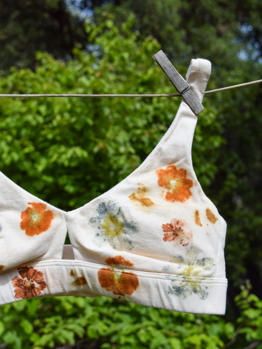 Flower Pressed Organic Cotton Keyhole Bralette