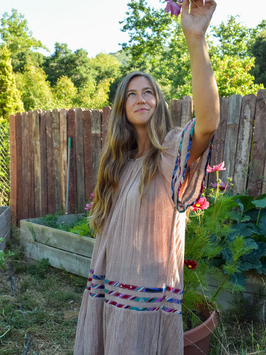 Logwood Gauze Flowey Dress