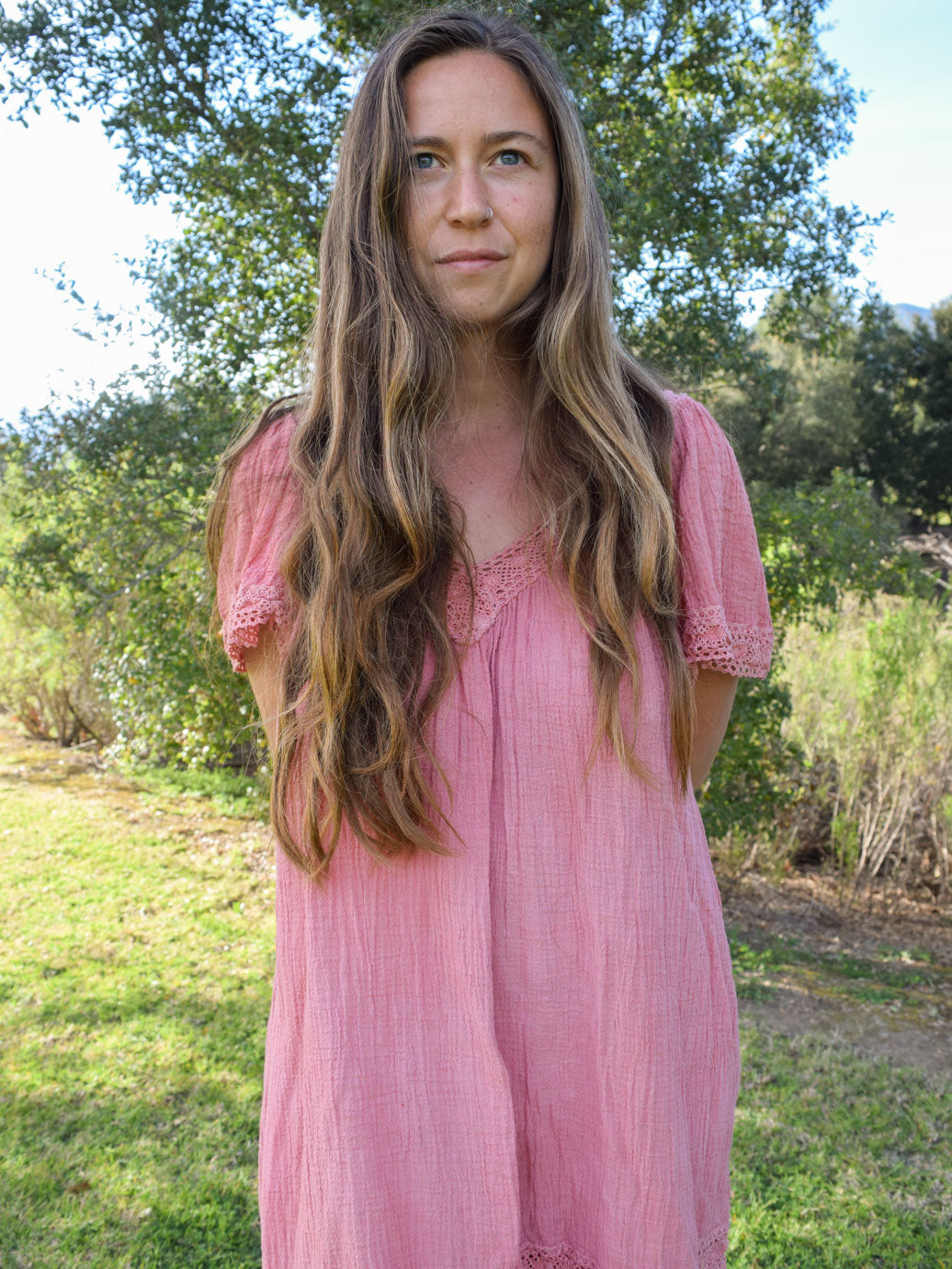 Madder Gauze Crochet Dress