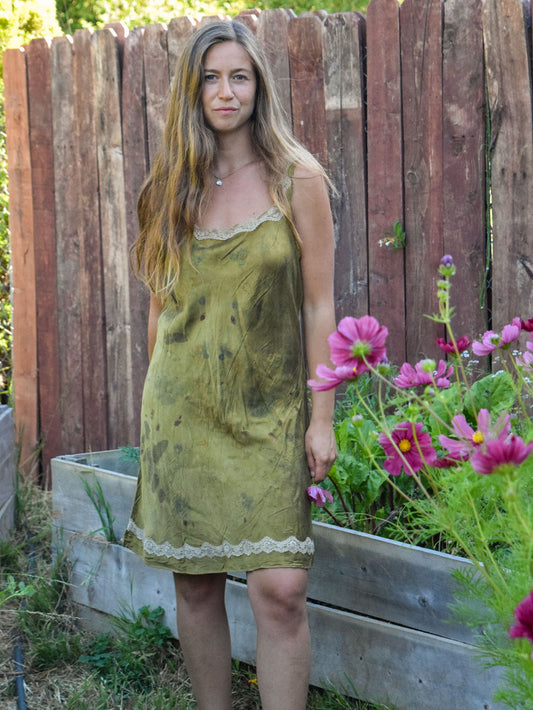 Marigold Eco-printed Silk Slip