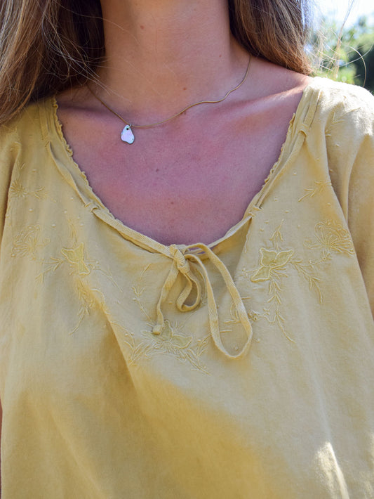 Marigold Super Soft Embroidered Adjustable Neck Blouse