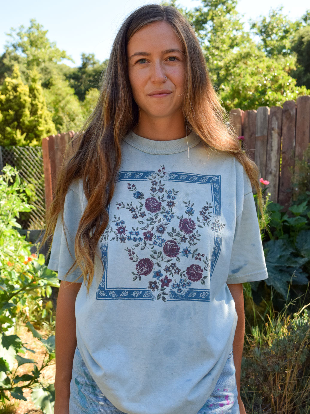 Indigo Floral Tee
