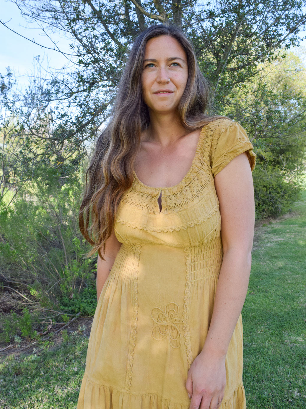 Marigold & Chesnut Fitted Crochet Dress