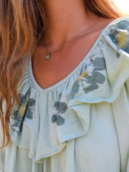 Flower Hammered Ruffle Dress