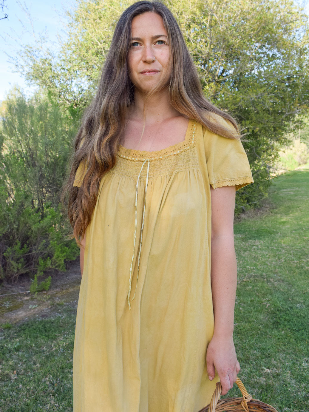 Marigold & Chesnut Square Neck Dress