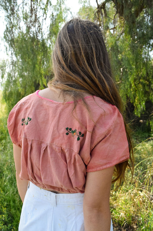 Madder Traditional Huipil Crop