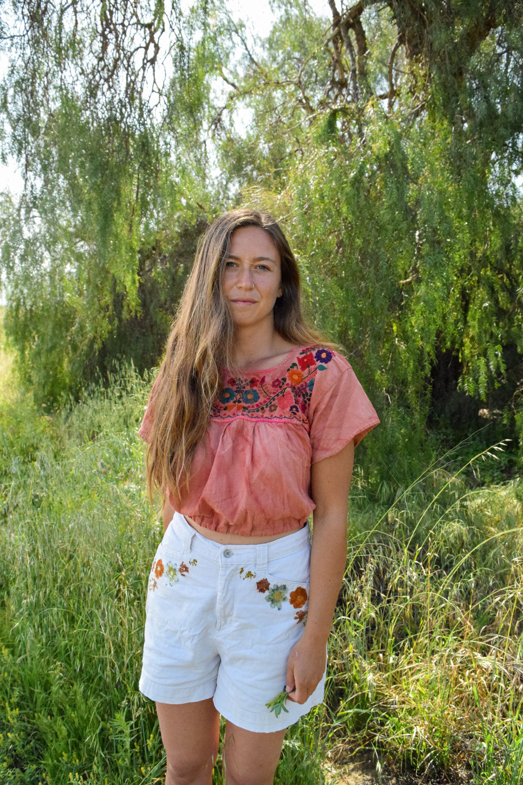 Madder Traditional Huipil Crop