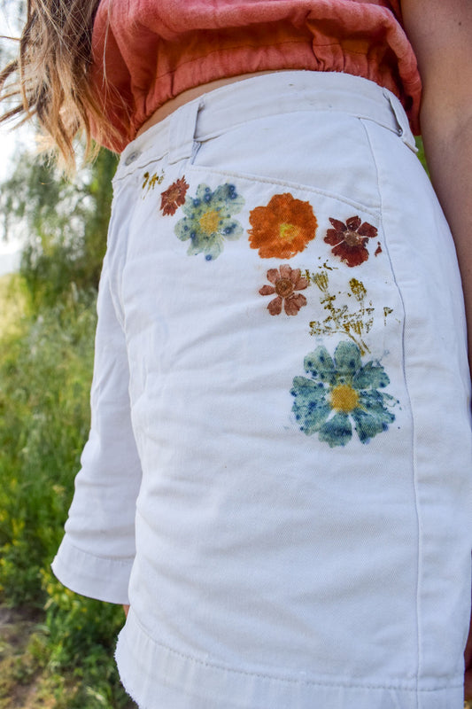 Bundle Dyed White Shorts