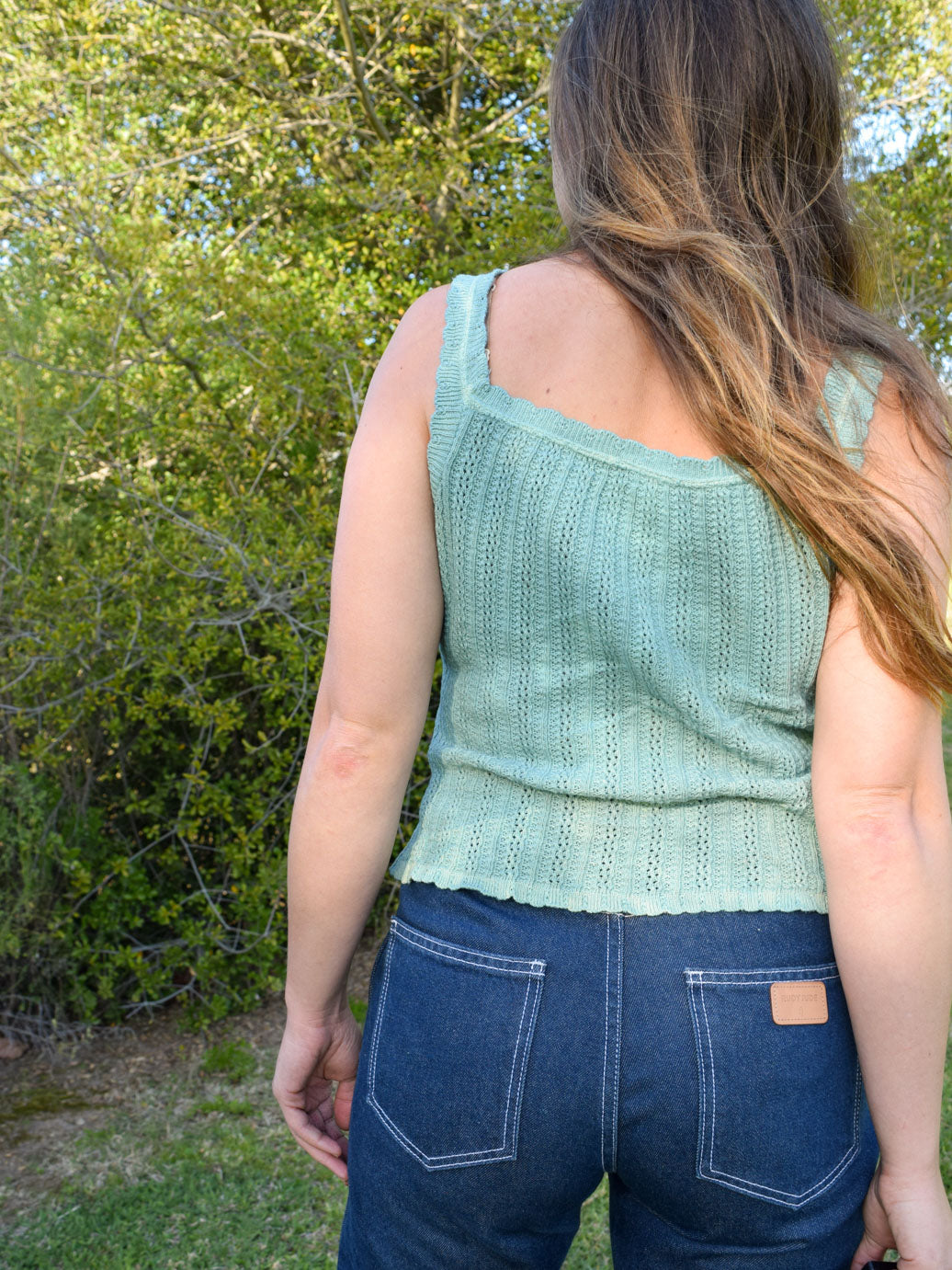 Indigo Ribbed Knit Tank