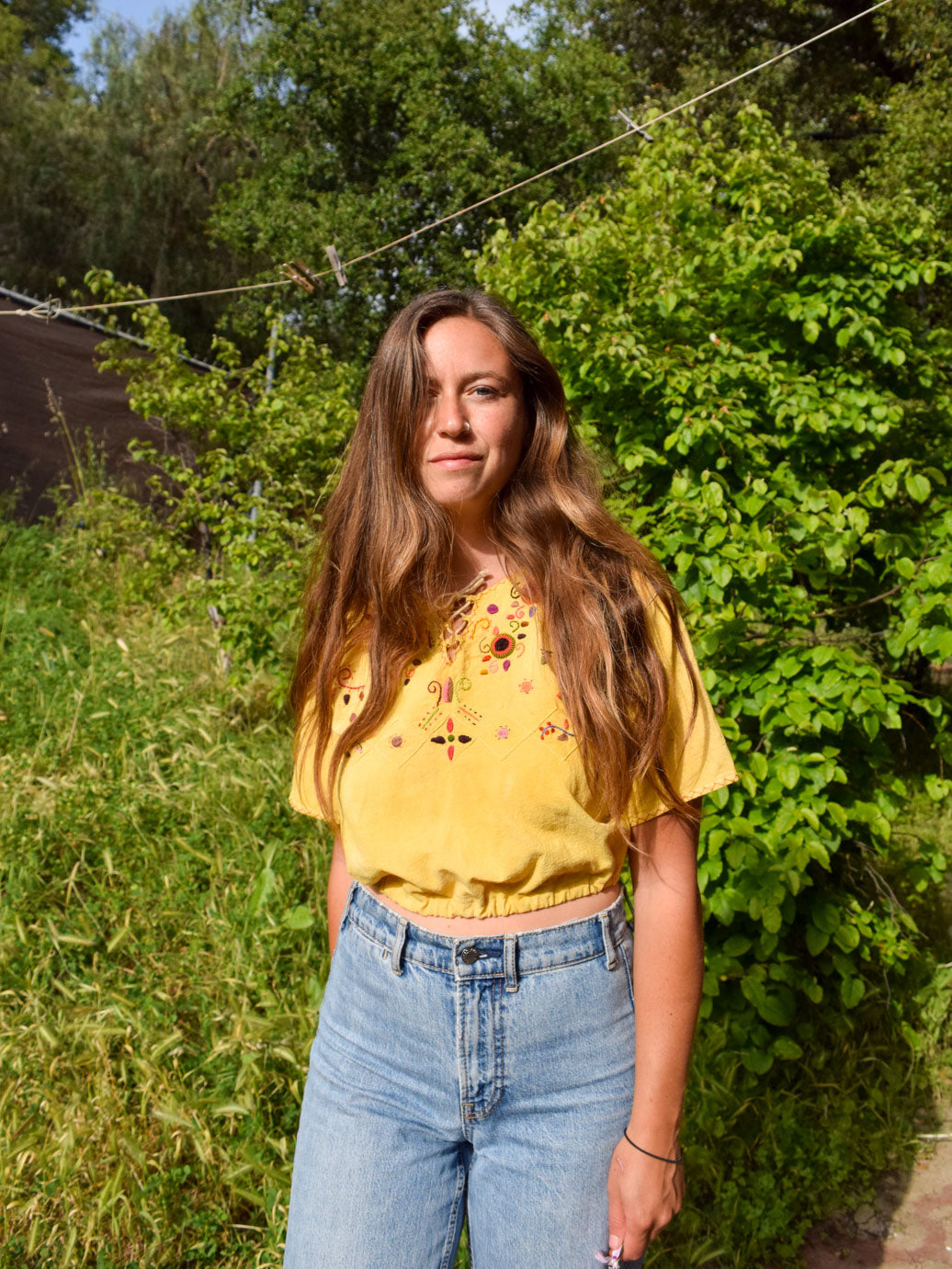 Marigold Traditional Huipil Crop