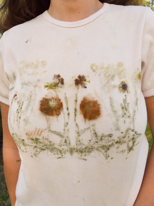Eco-printed Garden Ribbed Tee