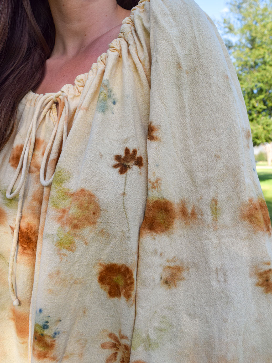 Eco-printed Native American Cotton Blouse
