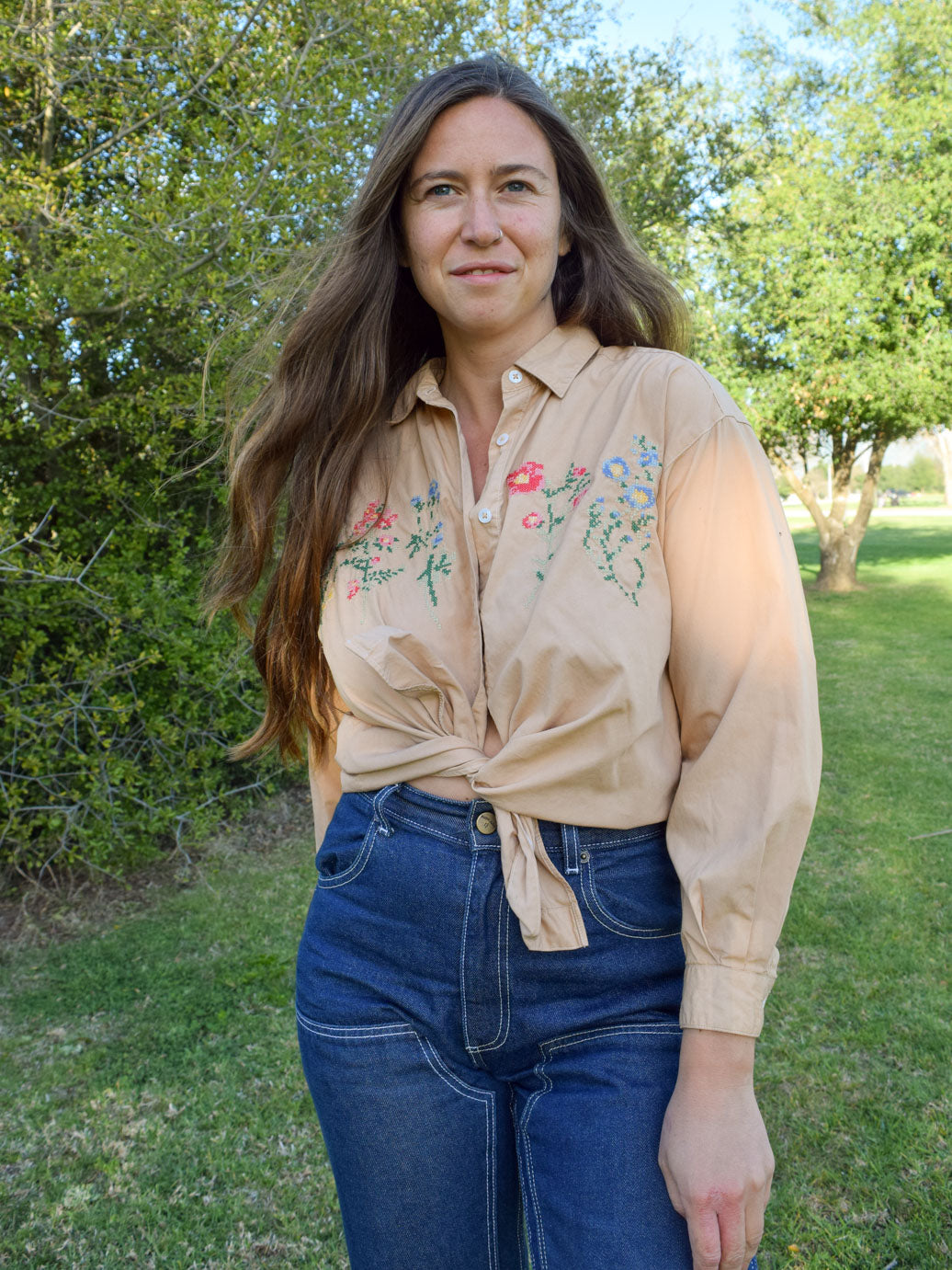 Cutch Flower Embroidered Blouse