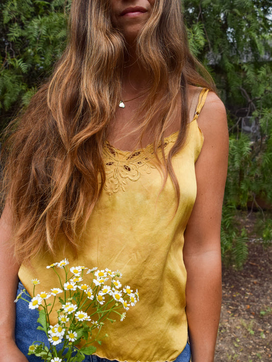 California Buckwheat Silk Scalloped Tank