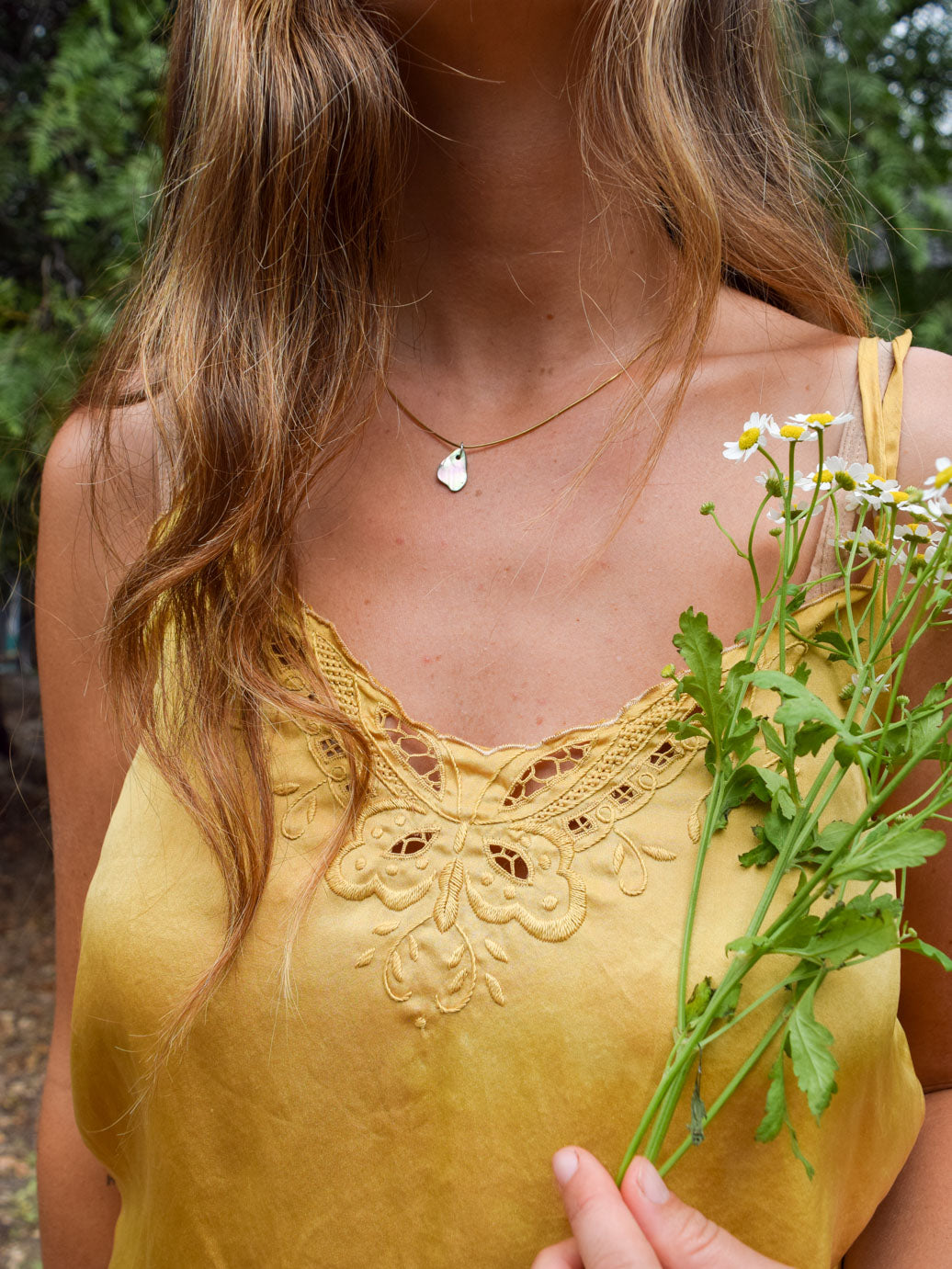 California Buckwheat Silk Scalloped Tank