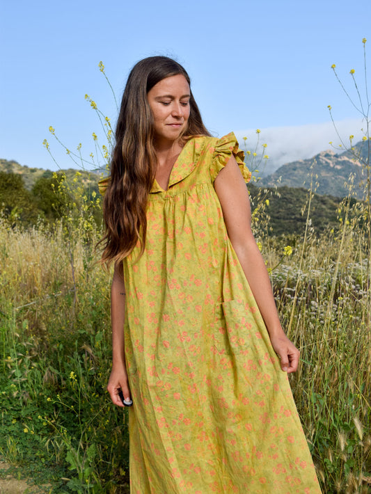 Marigold Peter Pan Collar Floral Dress