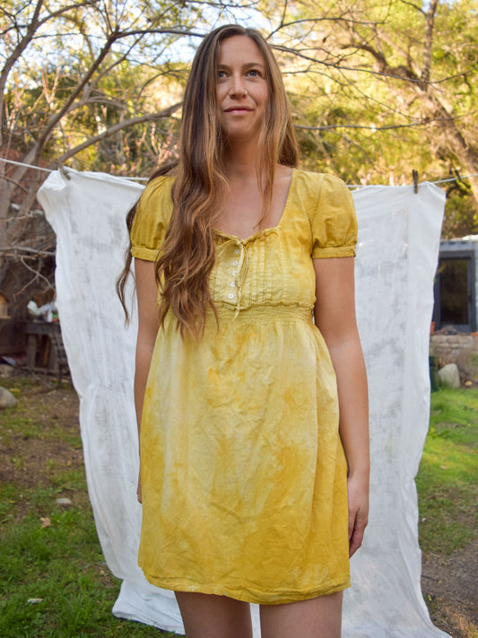 Marigold Tie Dye Cotton Mini Dress