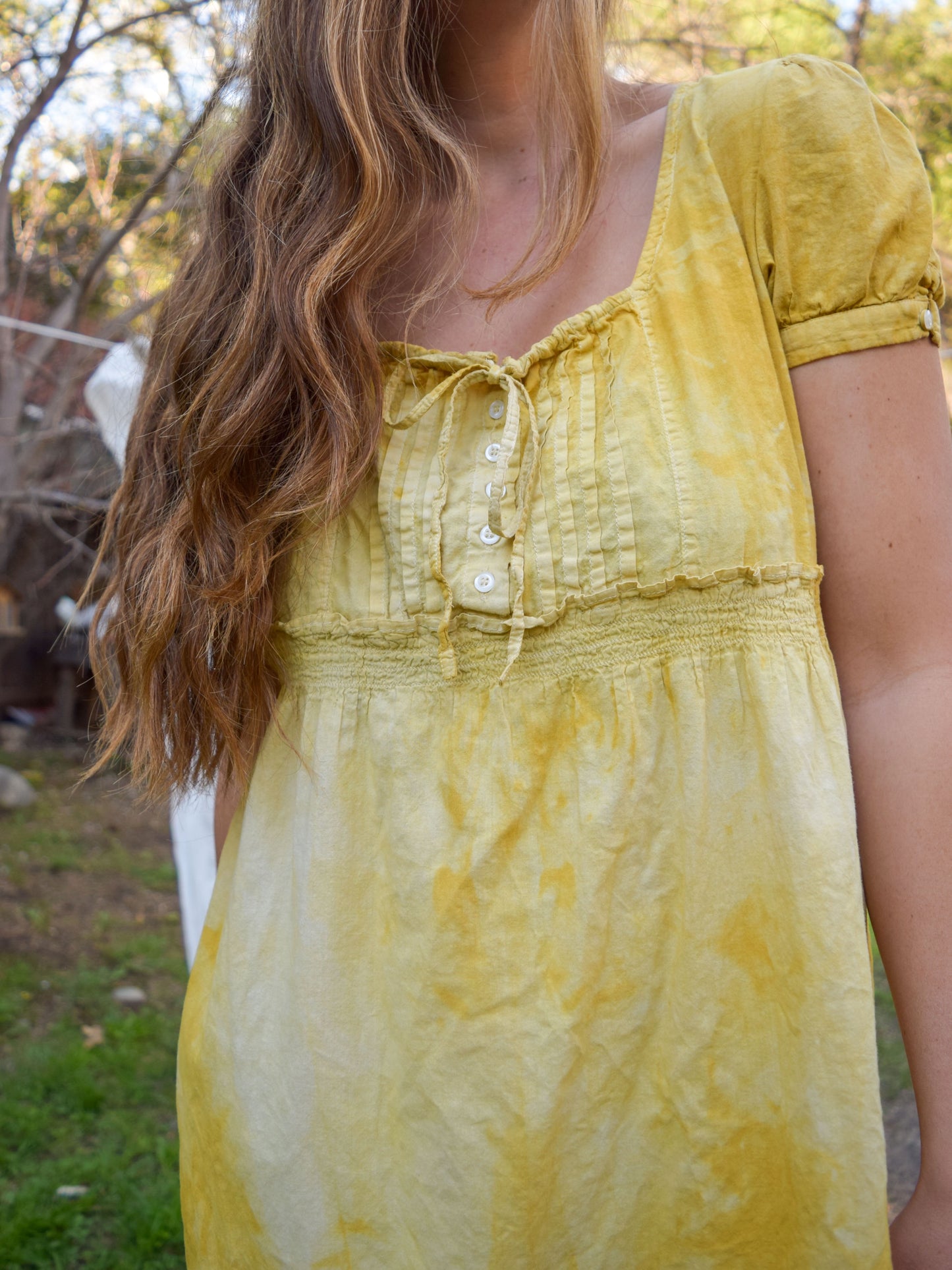 Marigold Tie Dye Cotton Mini Dress