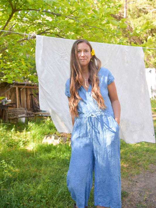 Indigo Linen Relaxed Jumpsuit