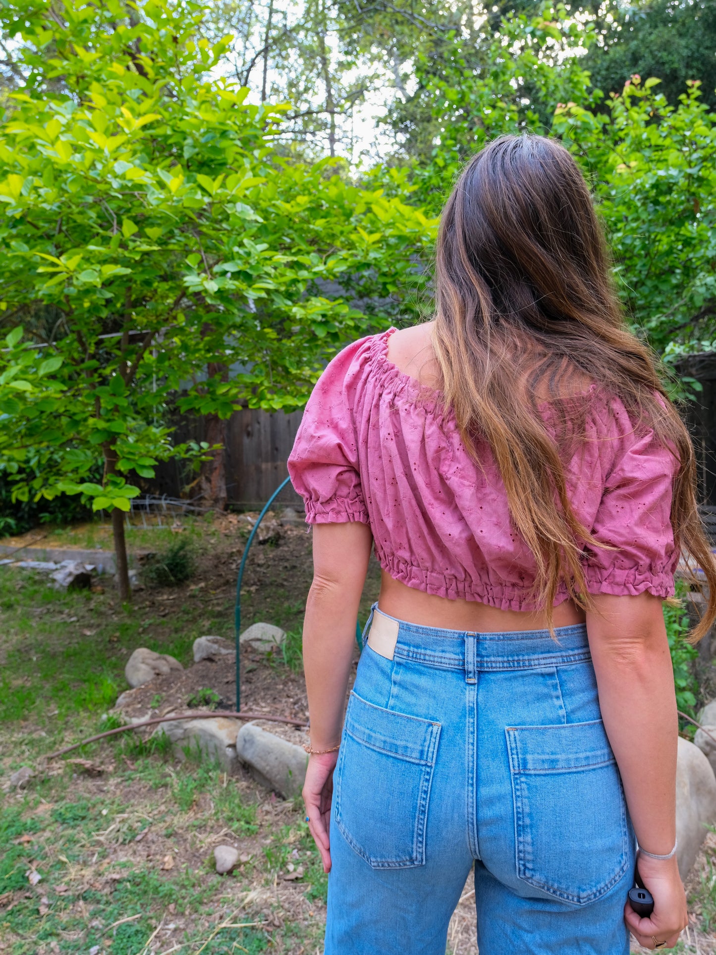 Lac Eyelet Crop Blouse