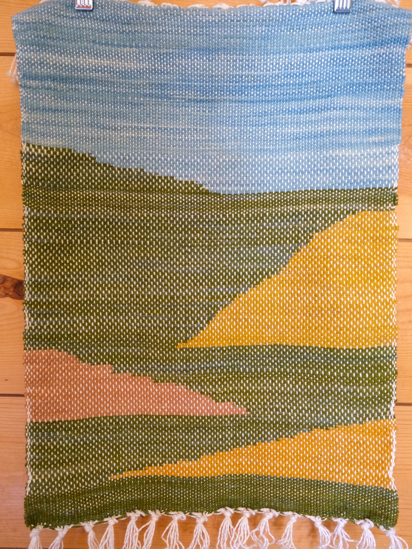 Mountain Scape Hand Dyed Wool Hand Woven Wall Hanging