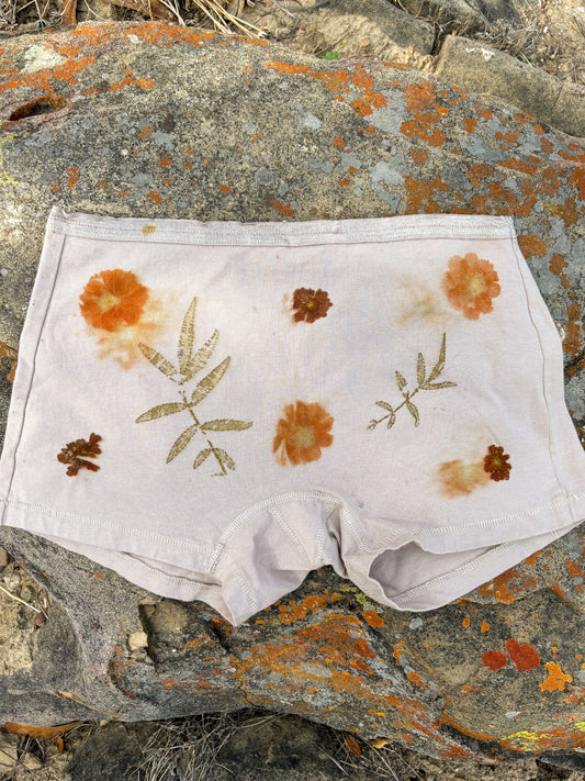 Eco-printed Organic Cotton Undies Stone