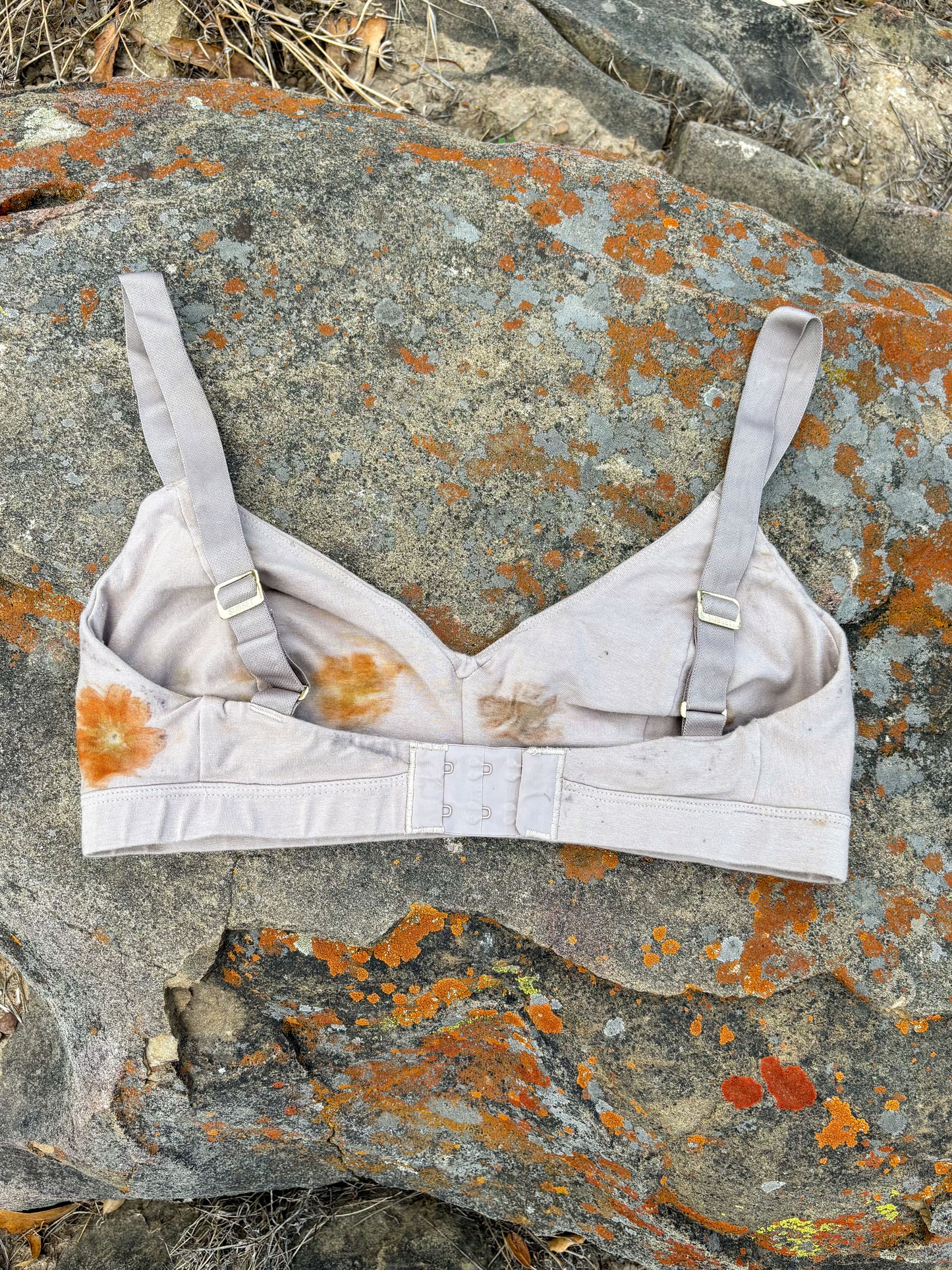 Eco-Printed Organic Cotton Bralette Stone