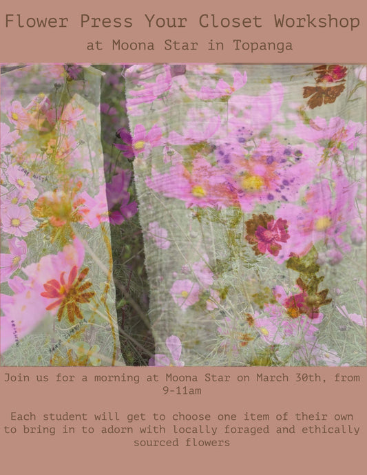 Flower Press Your Closet Workshop at Moona Star