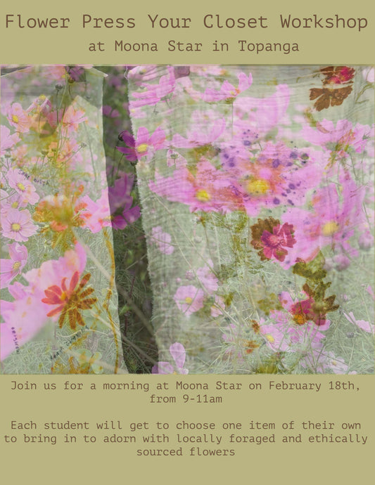 Flower Press Your Closet Workshop at Moona Star