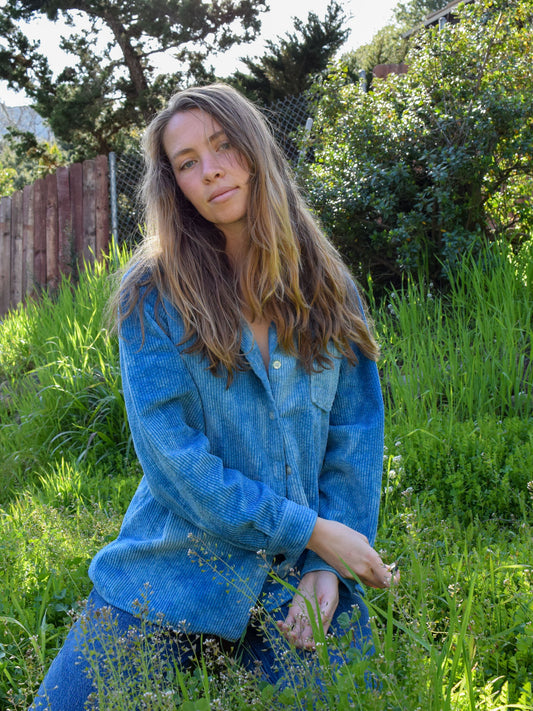 Indigo Corduroy Button up Jacket