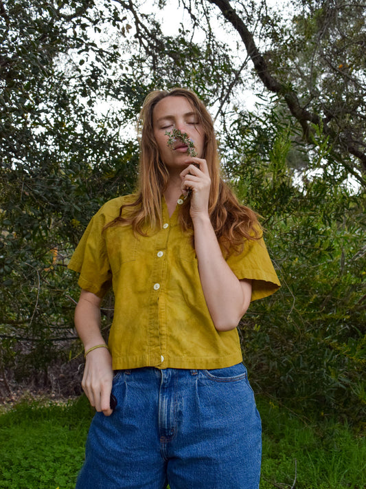 Marigold & Floral Bundled Shortsleeve Blouse