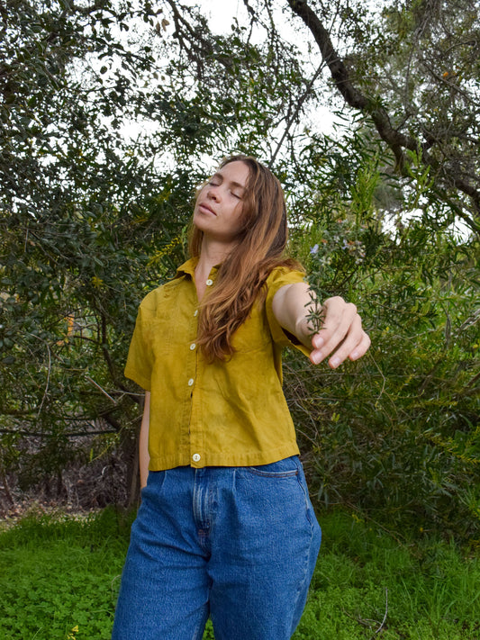 Marigold & Floral Bundled Shortsleeve Blouse