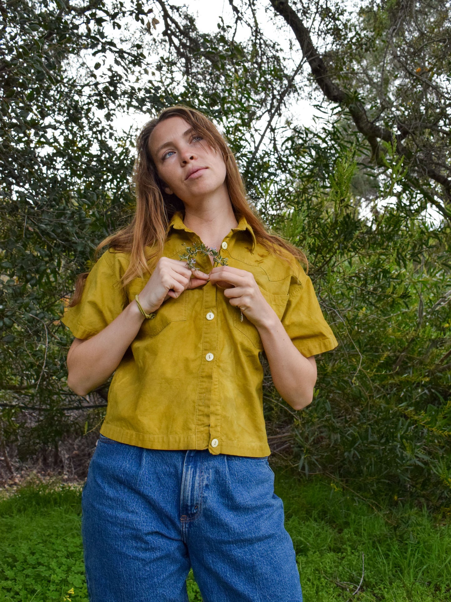 Marigold & Floral Bundled Shortsleeve Blouse