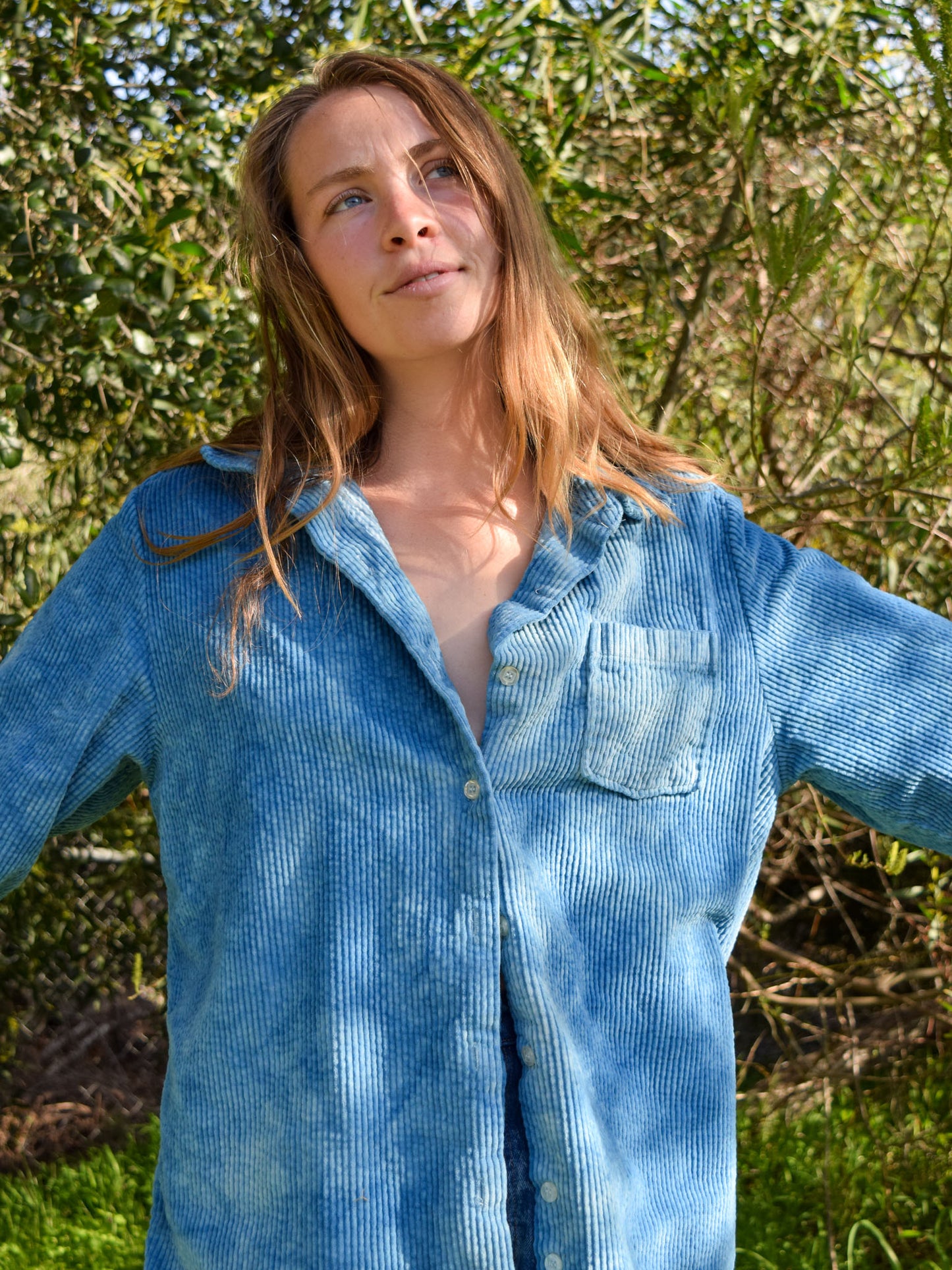 Indigo Corduroy Button up Jacket