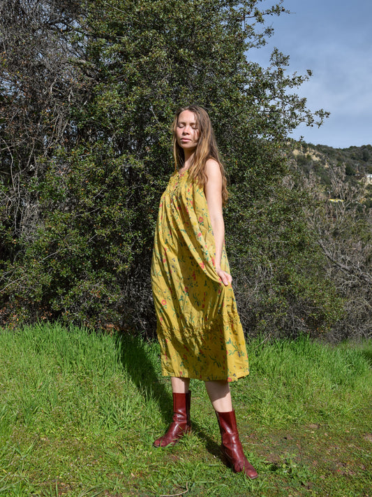 Marigold Floral Print Summer Dress