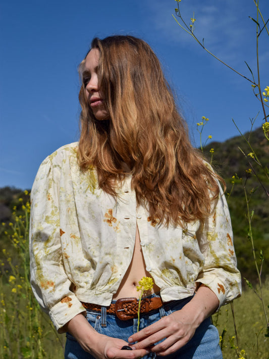 Bundle Dyed Antique Jacquard Long Sleeve Button Up